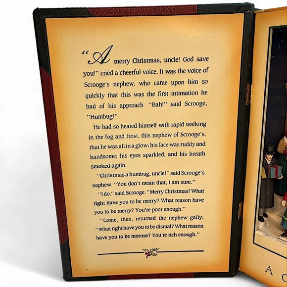 Vintage Department 56 A Christmas Carol Charles Dickens Animated Music Box Book - Picture 2 of 13